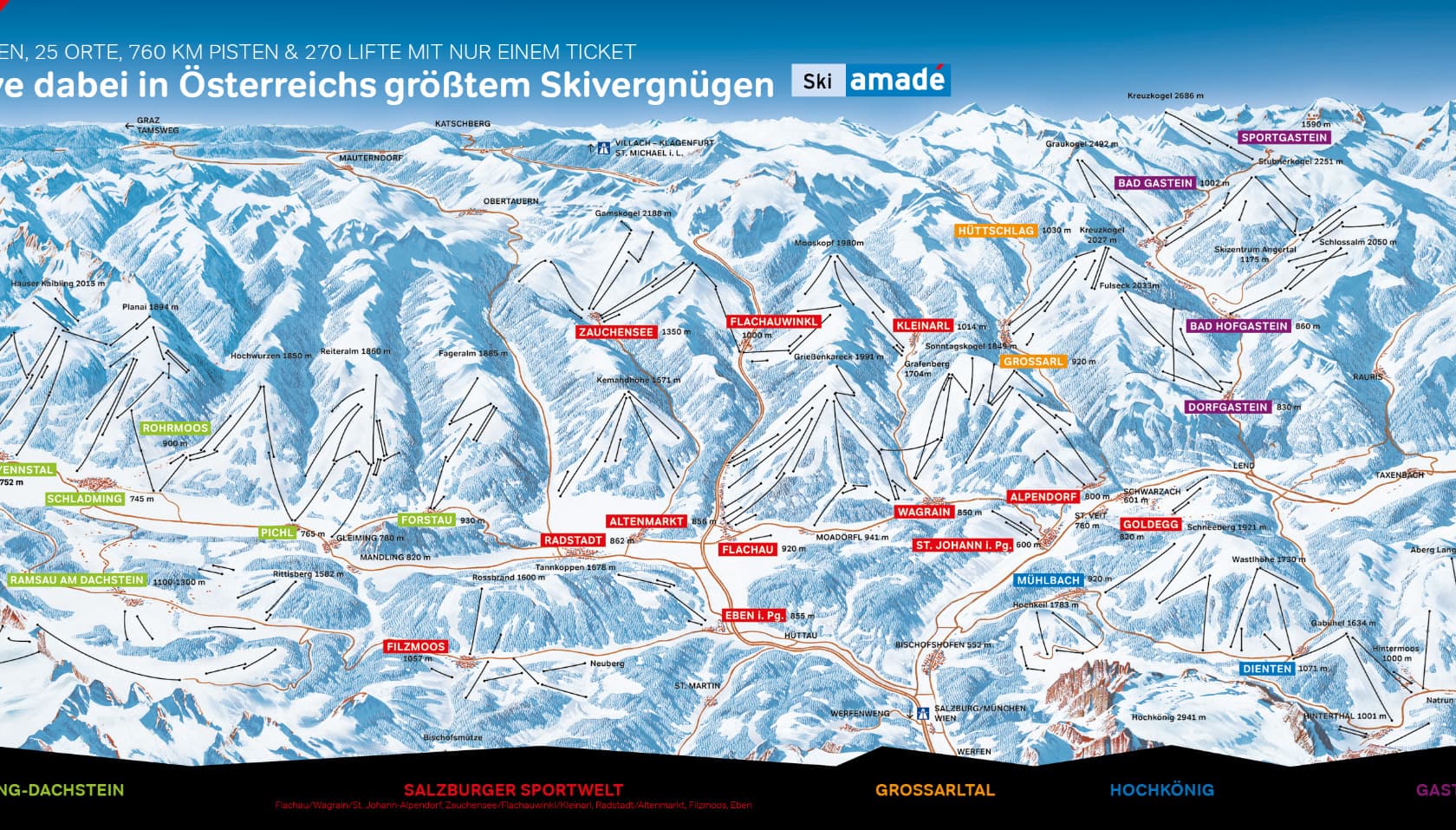 Pistekaart Ski Amadé